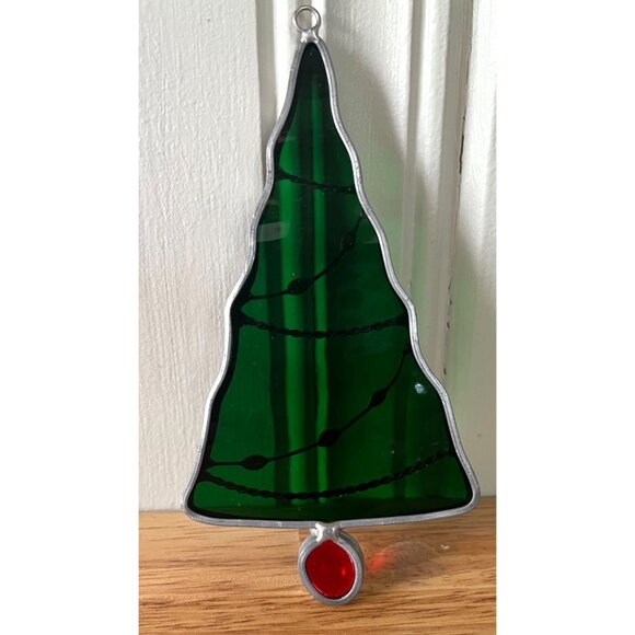 Vintage Stained Glass Christmas Tree & Angel Sun Catcher Set - Picture 5 of 11